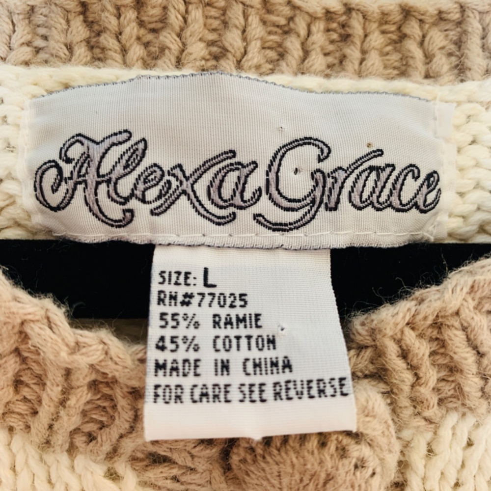 Vintage Alexa Grace Embroidered Sweater Cardigan Womens Large Cottagecore Floral - Picture 4 of 16